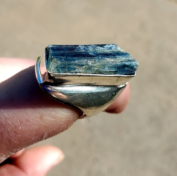 New Men's Kyanite 925 Silver Statement Ring. - Picture 7 of 12